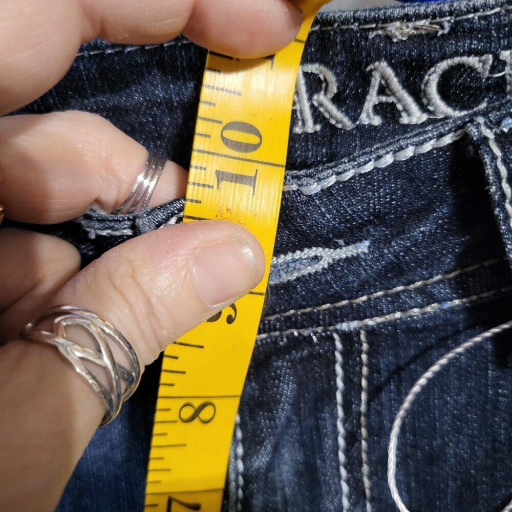 NWOT GRACE IN LA STRAIGHT LEG HIGH RISE EMBROIDERED JEANS SZ 10 - Picture 11 of 12